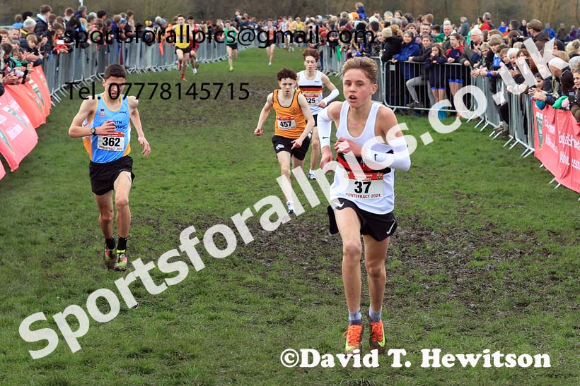 Intermediate Boys 2024 English Schools Cross Country Champs., Pontefract, March 16th.  Photo: David T. Hewitson/Sports for All Pics